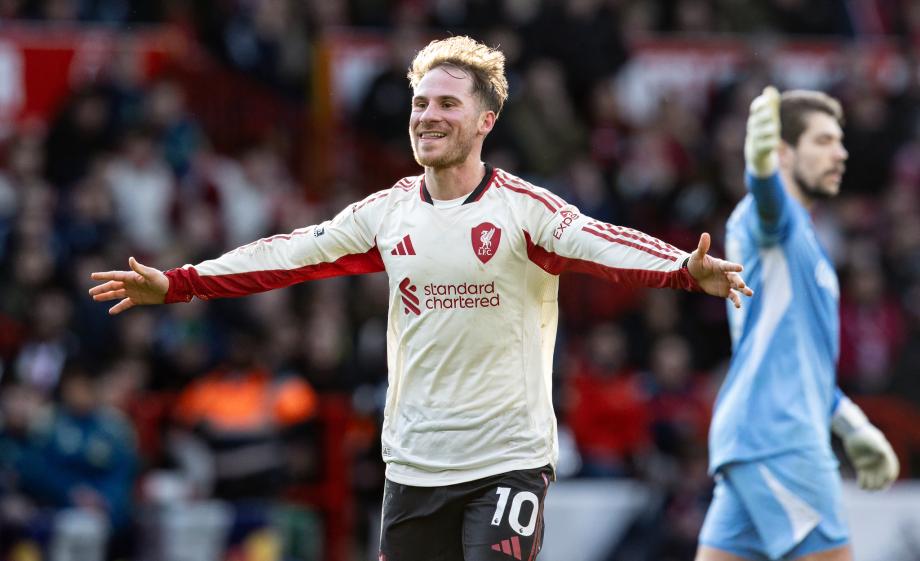 [图]英超-麦卡利斯特读秒绝杀 利物浦1-0诺丁汉森林